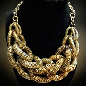Express Chunky Chain Goldtone Metal Mesh Necklace